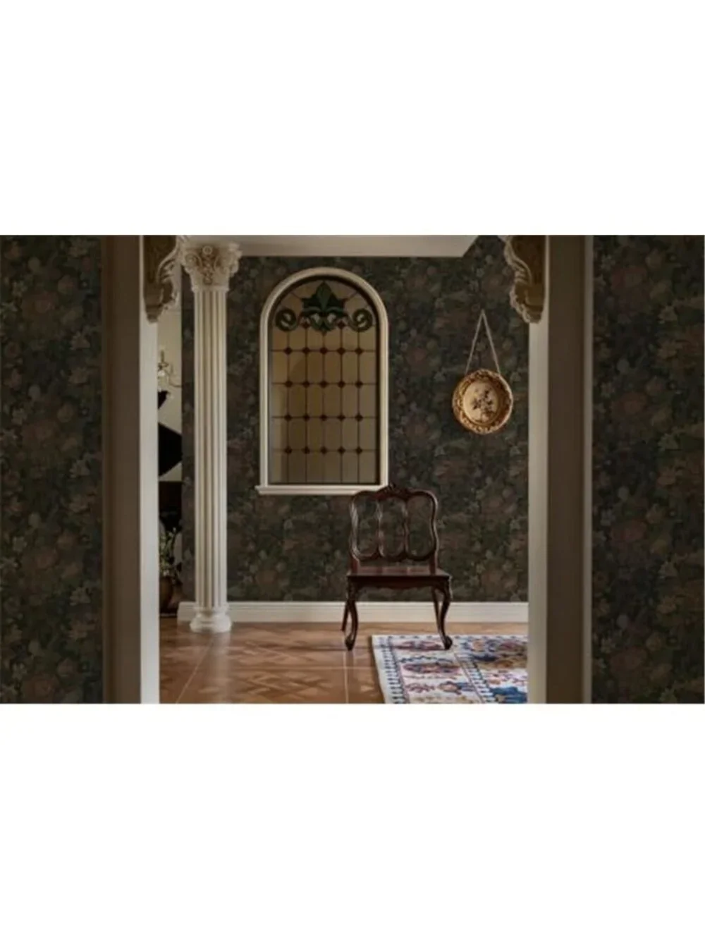 Vintage Peel and Stick Wallpaper Dark Green Floral Wall Paper 16.1